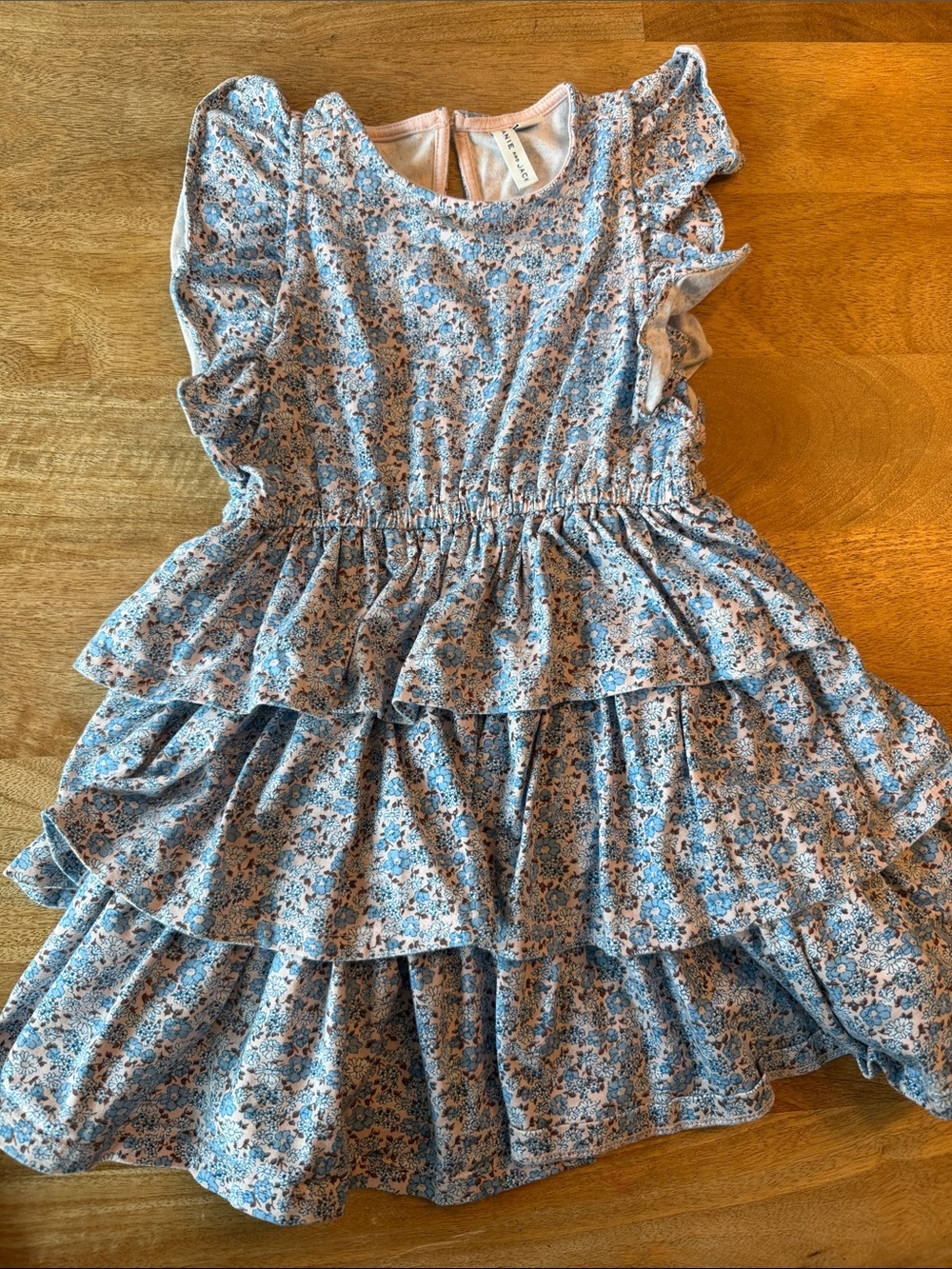 Janie and Jack Blue Floral Tiered Ruffle Dress